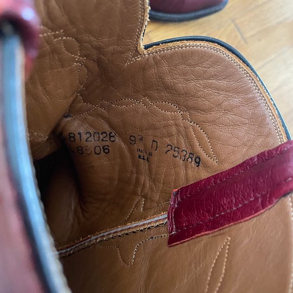 LUCCHESE CHERRY RED ROPER COWBOY WESTERN BOOT - Picture 6 of 8